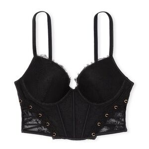 victorias secret Rose Lace & Grommet Push-Up Corset Top